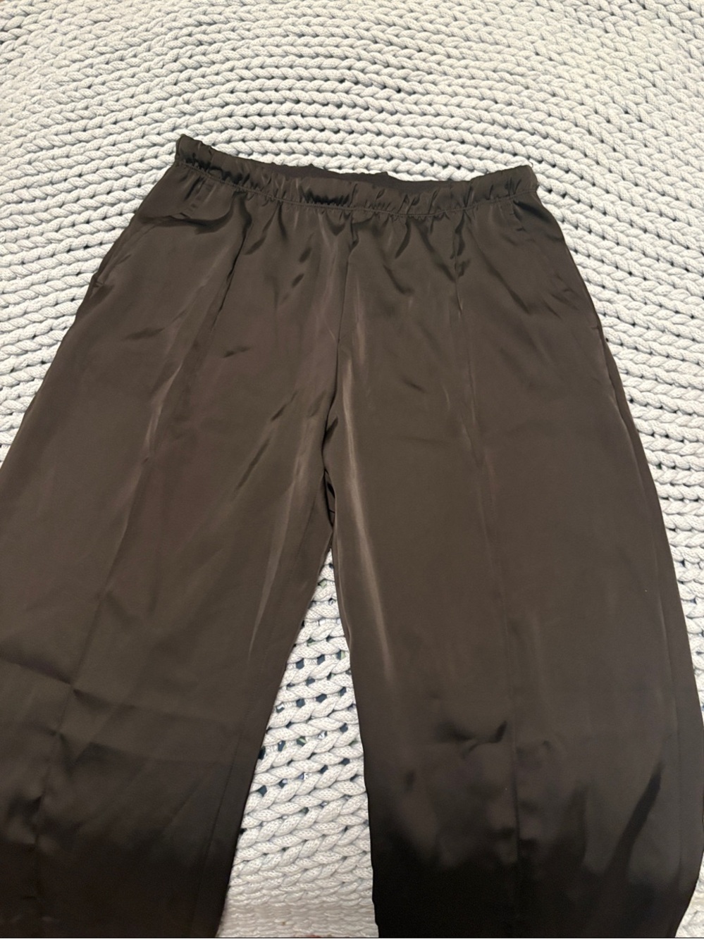 GAP Women's Black Elastic Waist Wide-Leg Trousers